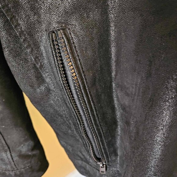 DO NOT DELETE!!!!!   Black Rivet 100% GENUINE LEATHER jacket in black  XXL - Picture 3 of 15